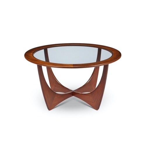 A G-Plan Astra teak coffee table With circular inset glass t...