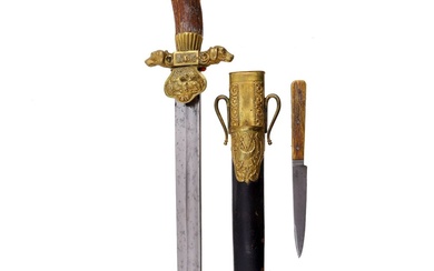 A GERMAN HUNTING DAGGER 'HIRSCHFANGER' WITH A SKINNING KNIFE