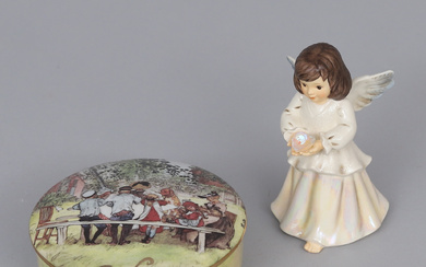 A Goebel porcelain figurine and lockbox, Germany.