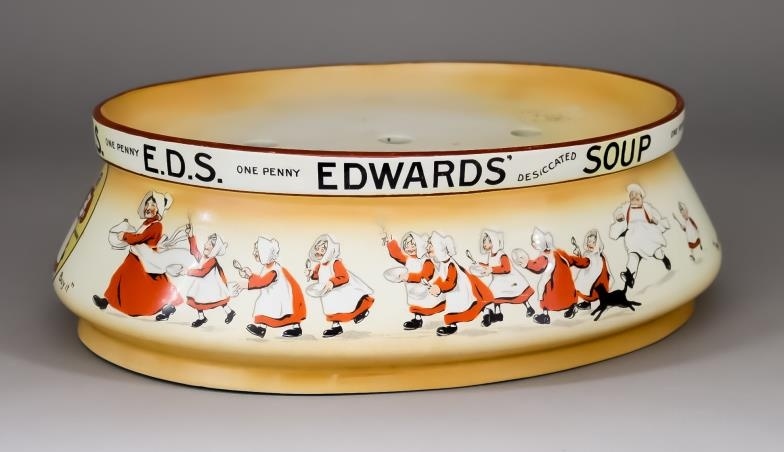 A Grimwades Pottery "Edwards Desiccated Soup" Oval Dish Stand,...