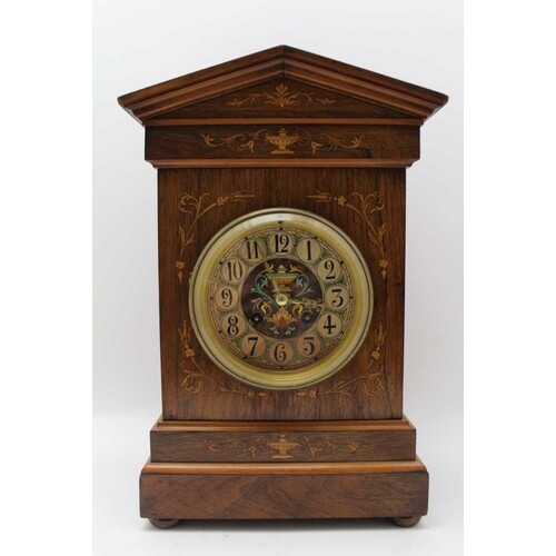 A LATE VICTORIAN MANTEL CLOCK by Henry Marc, Paris, marquetr...