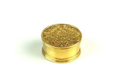 A Louis XIV French gold circular patch box