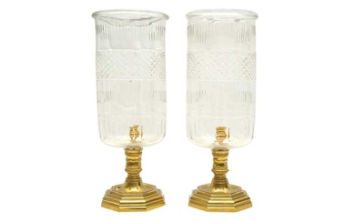 A PAIR OF LARGE REGENCY STYLE STORM LANTERNS