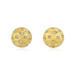 A Pair of 18K Gold Diamond Earrings