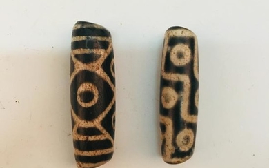 A Pair of Tibet Diz Beads