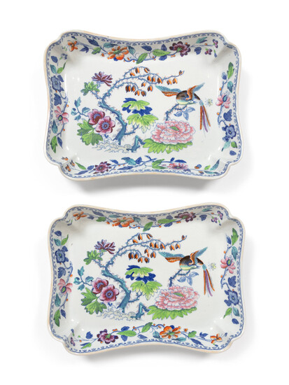 A Pair of English Gaudy Dutch Ceramic Serving Dishes