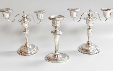 A Pair of George V Silver Two-Light Candleabra, by William...