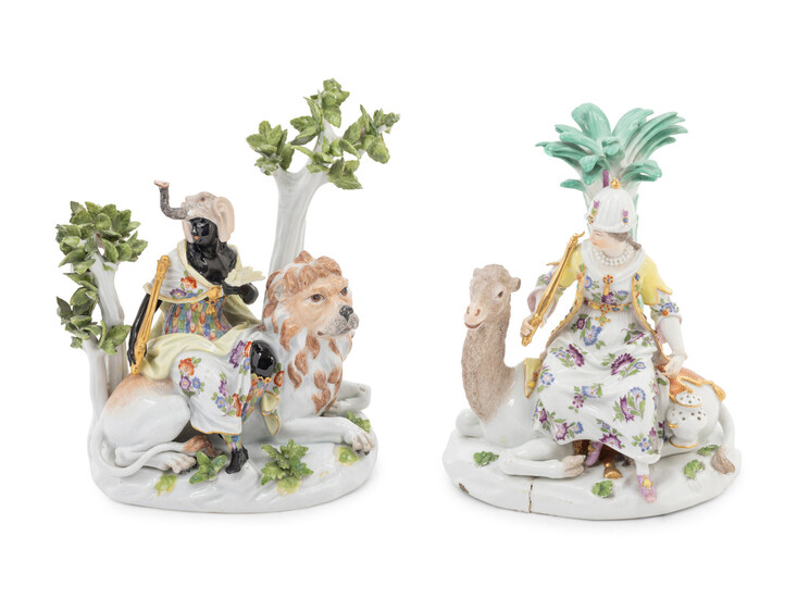 A Pair of Meissen Porcelain Figural Groups