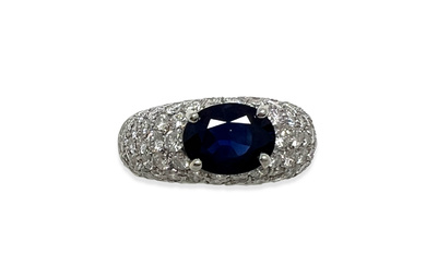 A SAPPHIRE AND DIAMOND RING, BY GIOVANE