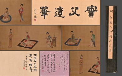 A SCROLL OF LADIES PAINTING, BY QIU YING.仇英