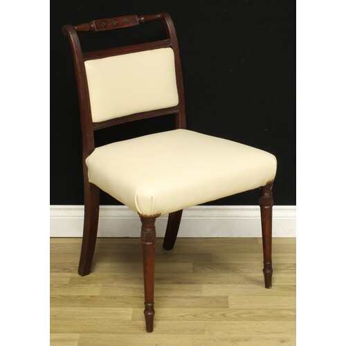 A Scottish Regency mahogany side chair, scroll back, the tur...