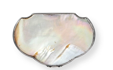 A Silver-Mounted Agate and Mother-of-Pearl Snuff-Box Apparently Unmarked, Probably English or Dutch, Possibly Mid 18th Century