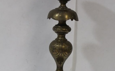 A Single Brass Candlestick