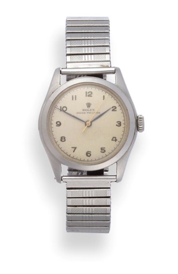 A Stainless Steel Centre Seconds Wristwatch, signed Rolex, Oyster Precision,...