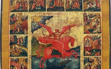 A VERY RARE AND LARGE ICON SHOWING THE ARCHANGEL