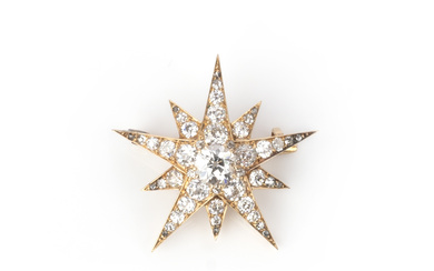 A Victorian diamond star brooch