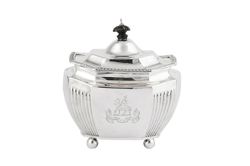 A Victorian sterling silver tea caddy, London 1893, by