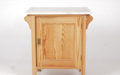 A chest of drawers with marble top, tilted, 18th/20th century.