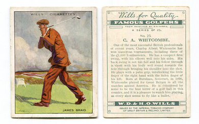 A collection of cigarette cards of golf interest in an album, including a set of 25 large-size Wills