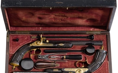 A fine set of cased percussion pistols by the successor of F. P. Geerinckx in Paris, circa 1850/60