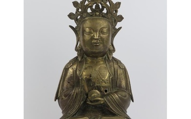 A large Chinese bronze figure of Guanyin, 19th century or ea...