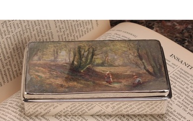 A large Victorian silver rounded rectangular table snuff box...