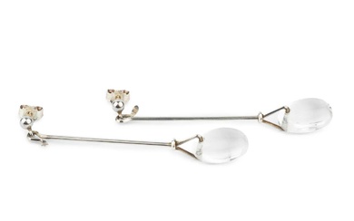 A pair of 'Dew Drop' earrings by Georg Jensen, each...