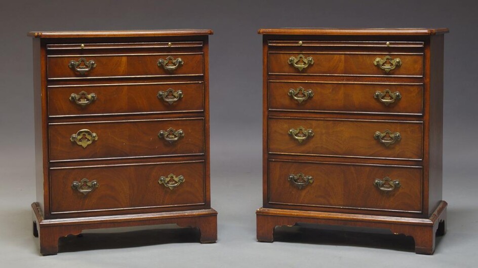 A pair of George III style mahogany bachelor's chests, late...
