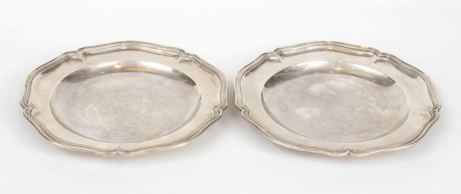 A pair of Italian silver dish - Rome, 1741-1777,...