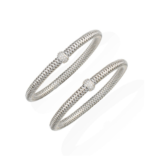 A pair of diamond-set 'Primavera' flexible bangles,, by Roberto Coin
