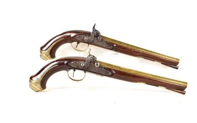 A pair of early 19th Century Percussion Ca pistols by Probin