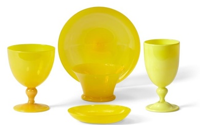 A suite of Venetian yellow glassware