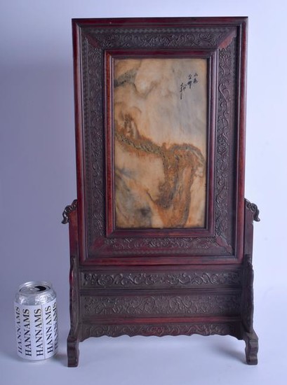 AN EARLY 20TH CENTURY CHINESE CARVED HARDWOOD AND DREAM
