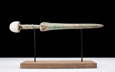 ANCIENT BRONZE SWORD WITH STONE POMMEL
