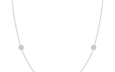 ANGARA Natural Round 0.5cttw Diamond Chain Necklace in Platinum (Color- H, SI2)