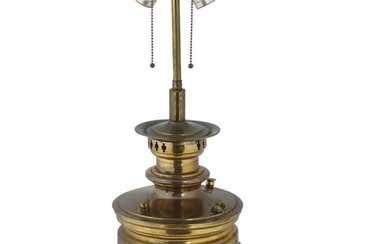 ANTIQUE RUSSIAN BRASS TULA SAMOVAR TABLE LAMP