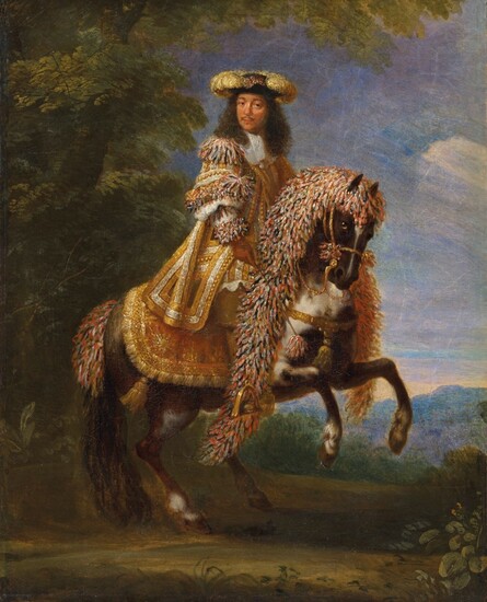 ATTRIBUTED TO ADAM FRANS VAN DER MEULEN (BRUSSELS 1632-1690 PARIS), Portrait of a gentleman on horseback