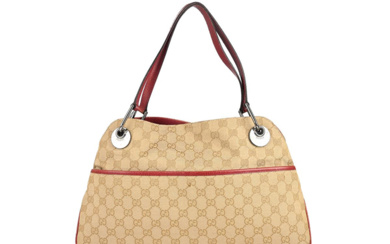 Accessories Handbags BAG, GUCCI, Tote Bag, beige fabric, logo G...