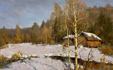 Alexander Kremer (1958) - Karelia - Maisons sous la Neige