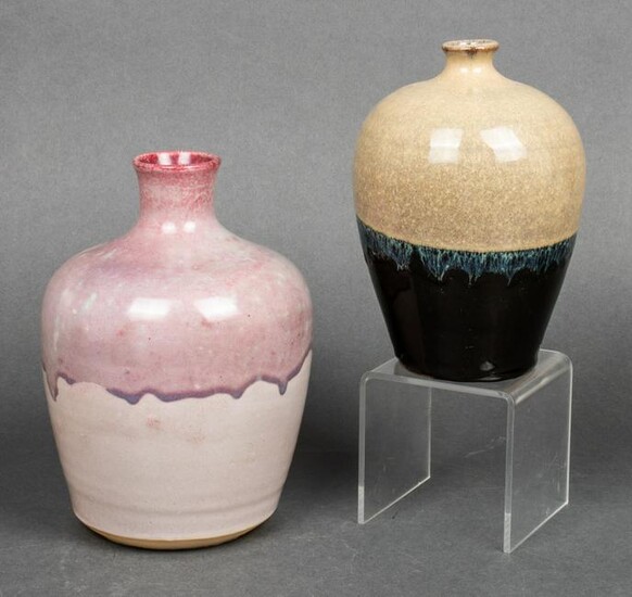 American Studio Ceramic Glazed Vases, Group of 2