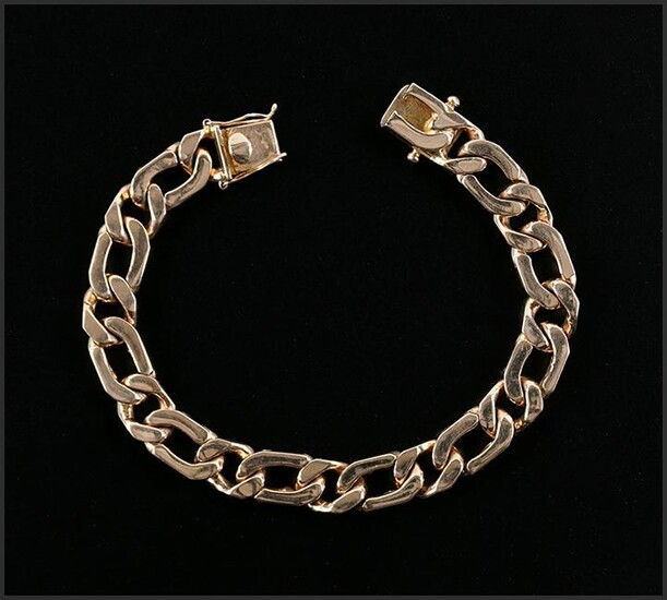 An 18 Karat Rose Gold Curb Link Bracelet.