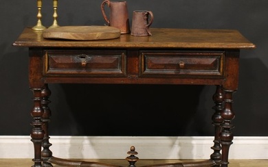 An 18th century French Provincial fruitwood side table, rect...