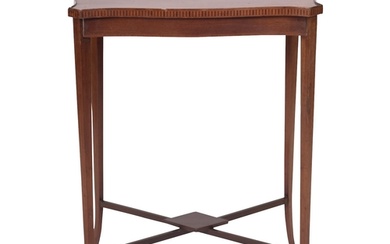 An Edwardian mahogany and line inlaid rectangular occasional...