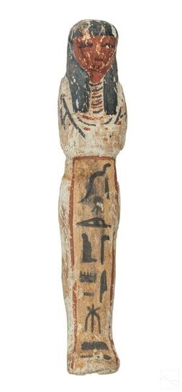 Ancient Egyptian Saite Wood Tomb Ushabti Sculpture