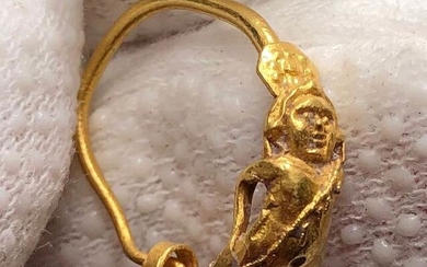 Ancient Greek, Hellenistic Gold Stunning Eros Earring.A Fascinating Example of the most spectacular period in the ancient Jewellery