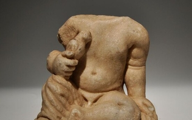 Ancient Roman Marble Eros child torso - 16×10×16 cm - (1)