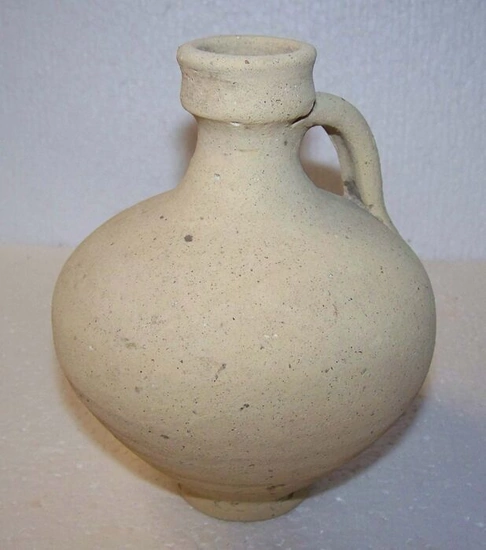 Ancient Roman Pottery Smooth-walled jug - (0×11.2×14.5 cm)
