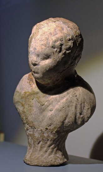 Ancient Roman Terracotta Bust of a Young Boy