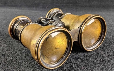 Antique Binoculars Brass LeMair Fabt Paris