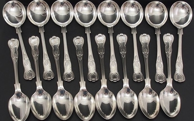Antique Cutlery Soup & Dessert Spoon (Kings Pattern) Harrison Brothers & Howson (16) - Silverplate